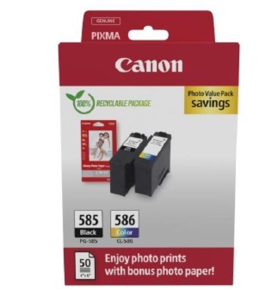 Canon Cartridge PG-585 CL-586 černá barevná + Canon PAPÍR GP-501 4X6 50