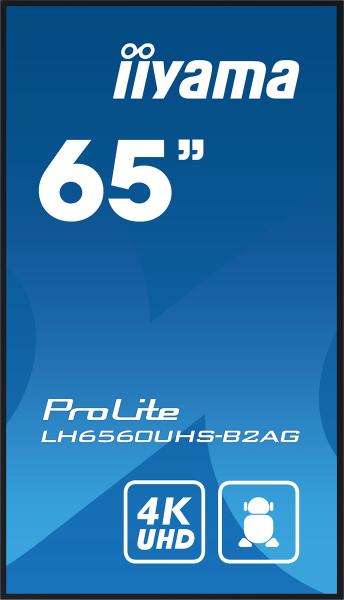65" iiyama LH6560UHS-B2AG:VA, 4K UHD, Android, 24/ 7 