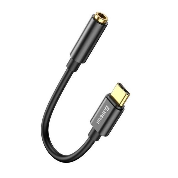 Baseus audio adaptér z USB-C na Jack 3, 5mm čierny 