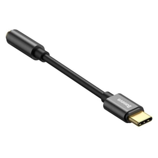 Baseus audio adaptér z USB-C na Jack 3, 5mm čierny 