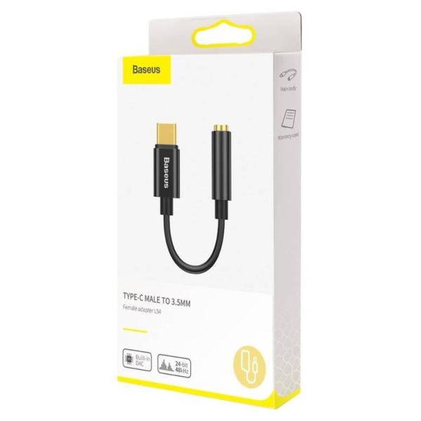 Baseus audio adaptér z USB-C na Jack 3, 5mm čierny 