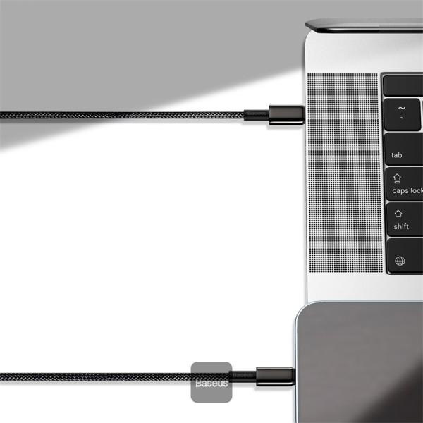 Baseus rýchlonabíjací dátový kábel Tungsten Gold 100W 1m USB-C na USB-C čierny 