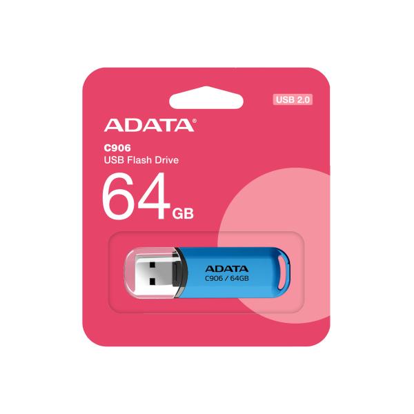 ADATA C906/ 64GB/ USB 2.0/ USB-A/ Modrá 