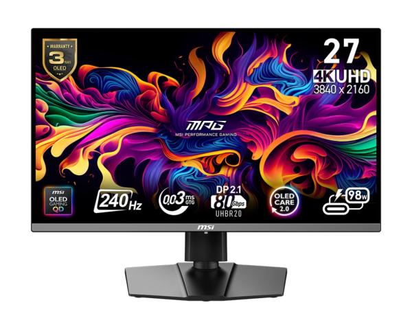 MSI MPG/ 272URX/ 26, 5/ QD-OLED/ 4K UHD/ 240Hz/ 0, 03ms/ Black/ 2R 