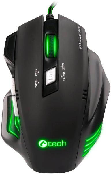 C-TECH Akantha/ Herná/ Optická/ Pre pravákov/ 2 400 DPI/ Drôtová USB/ Čierna