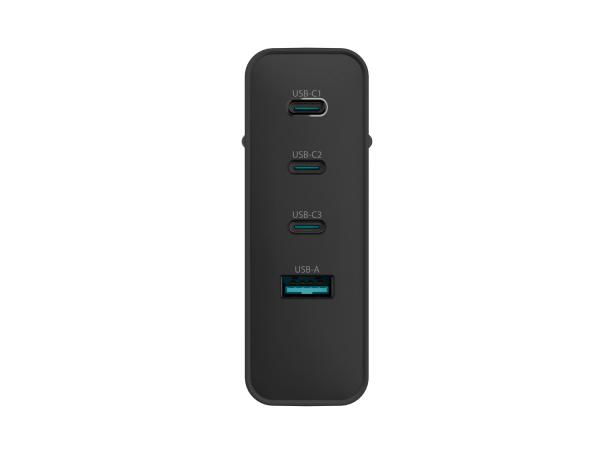 Univerzálna USB nabíjačka Natec GaN 100W, 3X USB-C, 1X USB-A, Čierna 