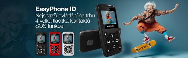 EVOLVEO EasyPhone ID, mobilný telefón pre seniorov, biela 
