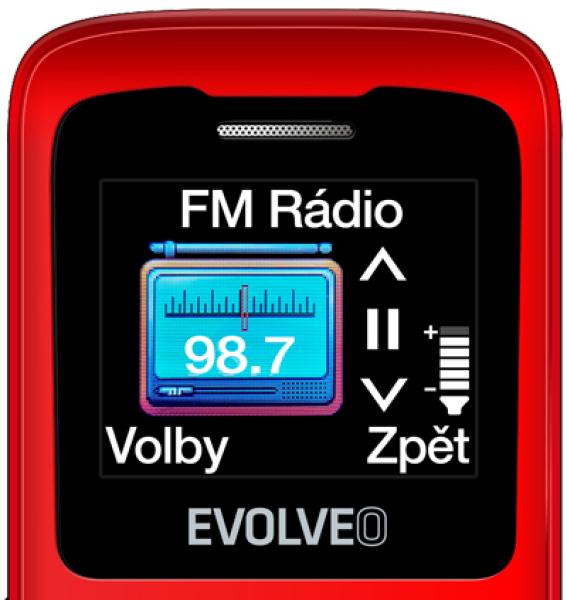 EVOLVEO EasyPhone ID, mobilný telefón pre seniorov, červená 