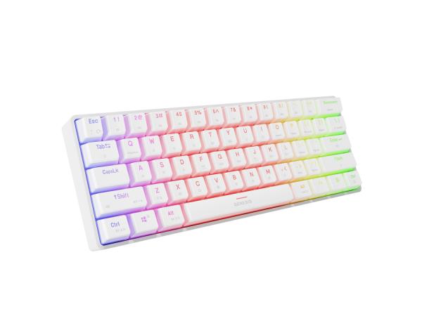 Genesis herná klávesnica THOR 660 G2/ Gateron Red/ USB+BT/ US layout/ Biela 