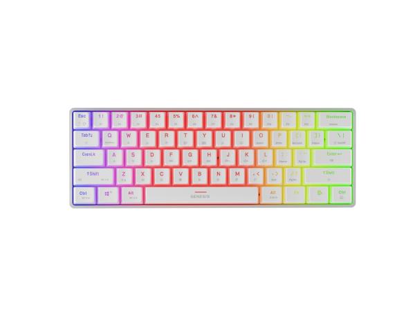 Genesis herná klávesnica THOR 660 G2/ Gateron Red/ USB+BT/ US layout/ Biela 