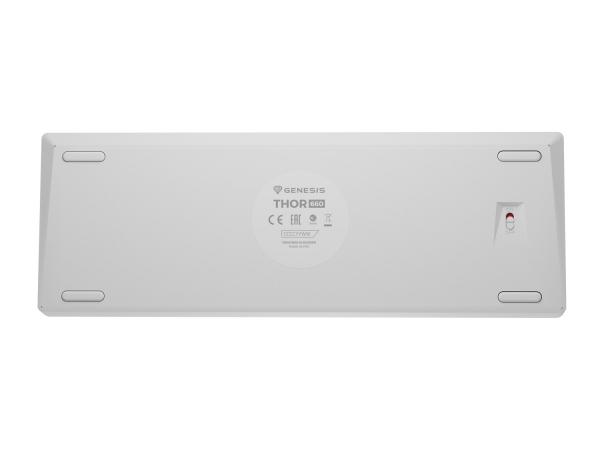 Genesis herná klávesnica THOR 660 G2/ Gateron Red/ USB+BT/ US layout/ Biela 