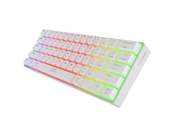 Genesis herná klávesnica THOR 660 G2/ Gateron Red/ USB+BT/ US layout/ Biela 