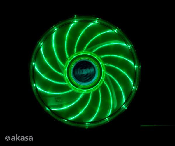 prídavný ventilátor Akasa Vegas LED 12 cm zelená