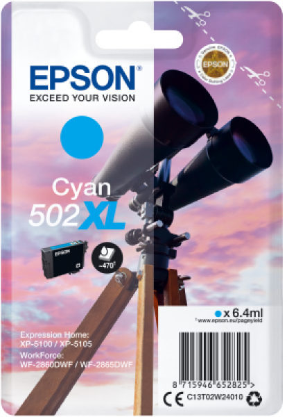 EPSON singlepack, Cyan 502XL, Ink, XL