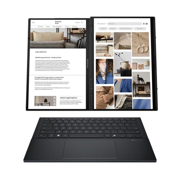 ASUS Zenbook Duo 14 OLED/ UX8406CA-OLED166X/ U9-285H/ 14"/ 2880x1800/ T/ 32GB/ 1TB SSD/ Arc 140T/ W11P/ Gray/ 2 