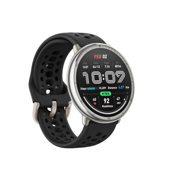 Amazfit Active 2 Round/ Silver/ Šport Band/ Black 
