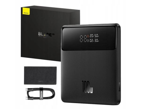 Baseus Powerbanka Blade 20000mAh 100W s digitálnym displejom a káblom USB-C/ USB-C biela 