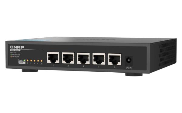 QNAP switch QSW-3205-5T (5x 10GbE port, pasiv. chladenie, podpora 100M/ 1G/ 2, 5G/ 5G a 10G) 