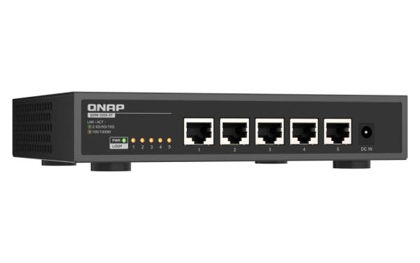 QNAP switch QSW-3205-5T (5x 10GbE port, pasiv. chladenie, podpora 100M/ 1G/ 2, 5G/ 5G a 10G) 