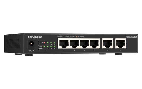 QNAP switch QSW-2104-2T-R2 (4x 2, 5GbE RJ45 a 2x 10GbE RJ45) 