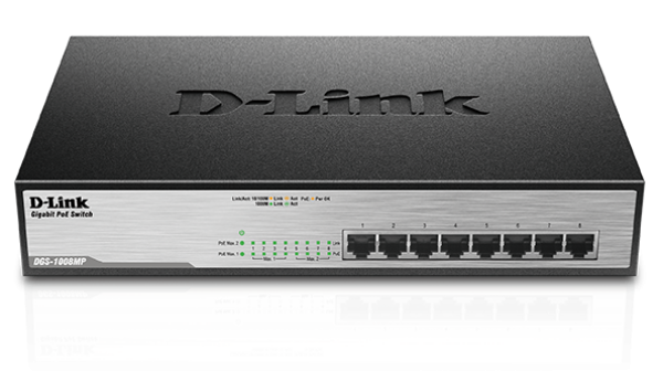 D-Link DGS-1008MP 8x 1000 Desktop Switch, 8PoE port 