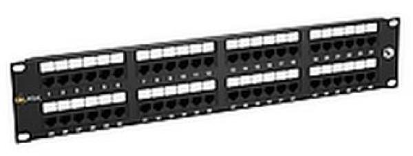 19" patch panel Solarix 48 x RJ45 CAT5E UTP 150 MHz čierny 2U SX48-5E-UTP-BK