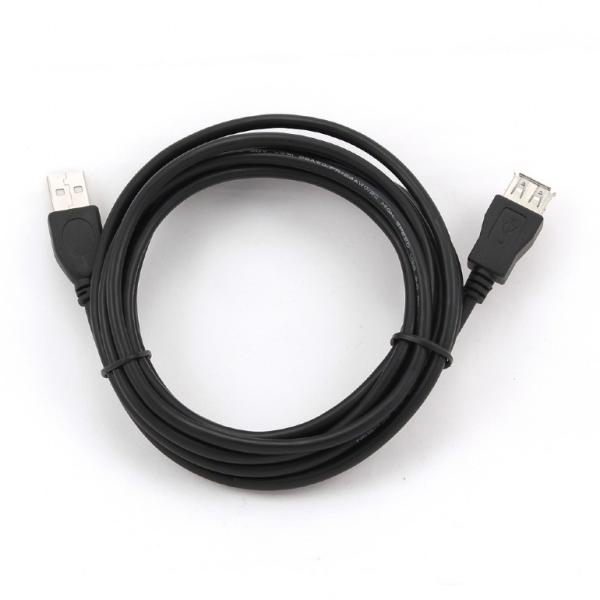 Kábel USB A-A 3m 2.0 predlžovací HQ Black 