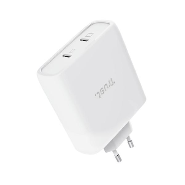 TRUST MAXO 100W 2P USB-C GAN CHARGER WHT 