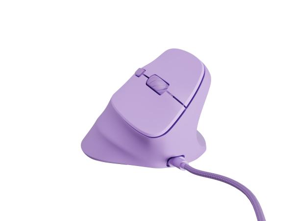 Vertikálna myš Natec CRAKE 2 PRO/ Vertikálna/ Optická/ Pre pravákov/ 12 400 DPI/ Drôtové USB-A/ Fialová 