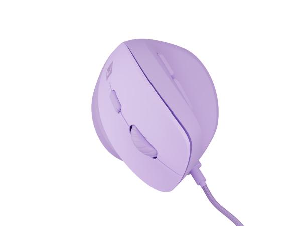 Vertikálna myš Natec CRAKE 2 PRO/ Vertikálna/ Optická/ Pre pravákov/ 12 400 DPI/ Drôtové USB-A/ Fialová 