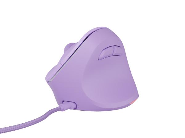 Vertikálna myš Natec CRAKE 2 PRO/ Vertikálna/ Optická/ Pre pravákov/ 12 400 DPI/ Drôtové USB-A/ Fialová 