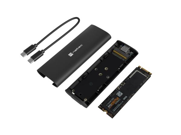 Externý box pre SSD Natec RHINO M.2 NVME LITE USB-C 3.1 GEN2, hliníkové telo 