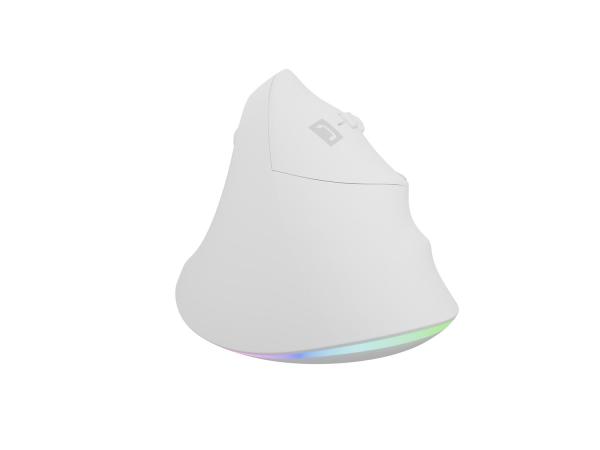 Vertikálna myš Natec CRAKE 2 PRO/ Vertikálna/ Optická/ Pre pravákov/ 12 400 DPI/ Drôtové USB-A/ Biela 