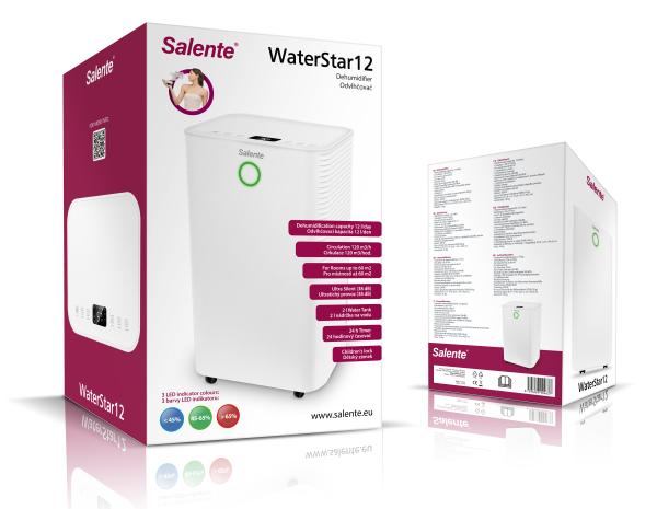 Salente WaterStar12, odvlhčovač vzduchu, 12l/ deň, biely 