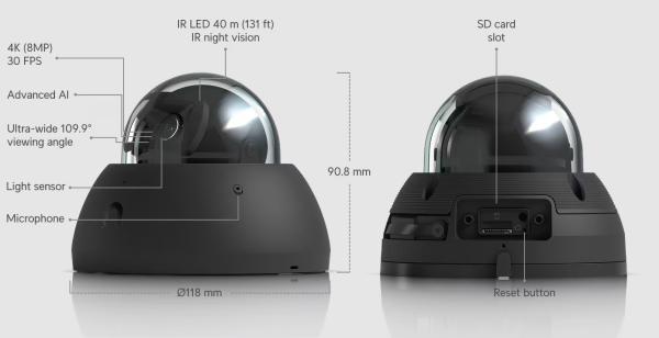 Ubiquiti UVC-AI-Dome-B - UniFi Protect AI Dome black 