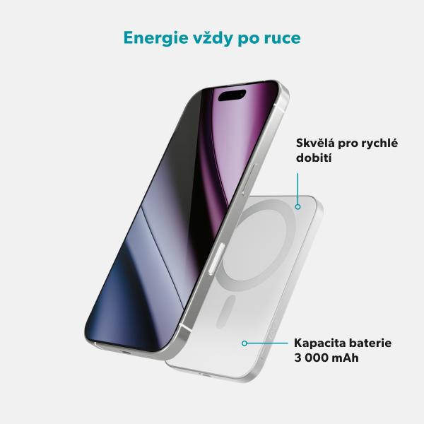 Epico 3000mAh Alu Mag+ PowerBanka EM31 - strieborná 