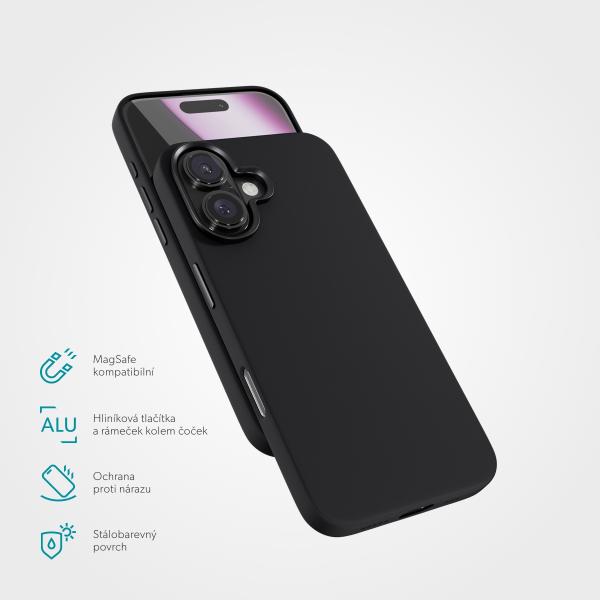 Epico Mag+ Silicone Pro kryt iPhone 16 - čierny 