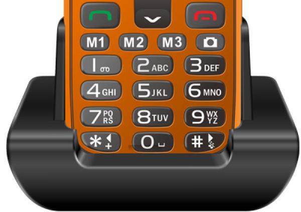 EVOLVEO EasyPhone XR, mobilný telefón pre seniorov s nabíjacím stojanom, oranžový 