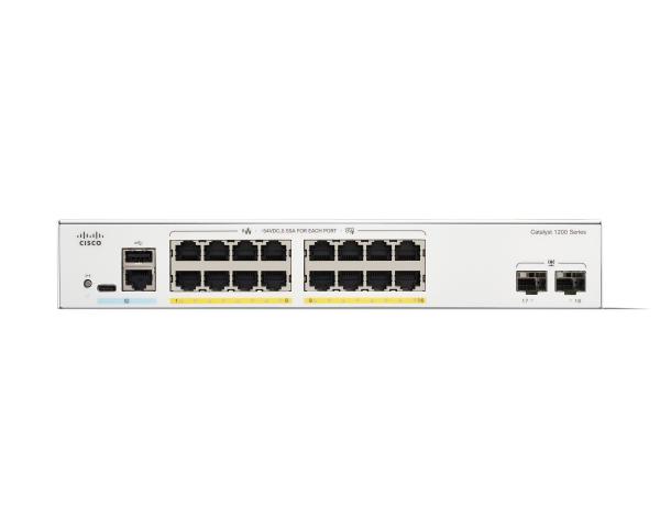 Cisco Catalyst switch C1200-16P-2G (16xGbE,2xSFP,16xPoE+,120W,fanless) - REFRESH 
