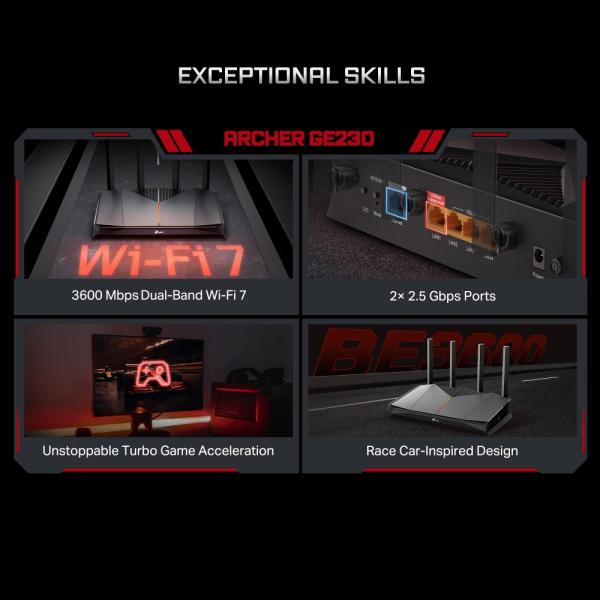 TP-Link Archer GE230 BE3600 WiFi7 Gaming router 