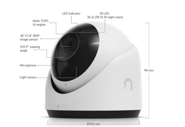 UBNT UVC-G6-Turret,  UniFi Video Camera G6 Turret Ultra bílá 
