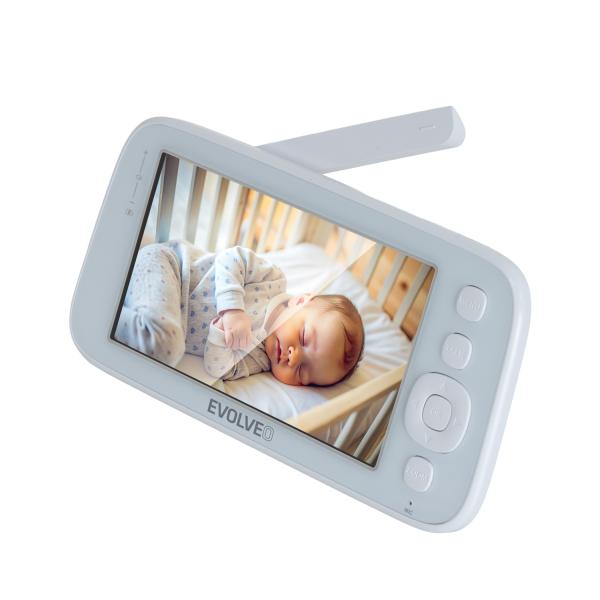 EVOLVEO Baby Monitor N5 - Set videoopatrovateľky s 360 ° dohľadom, obojsmernou komunikáciou a uspávankami,  