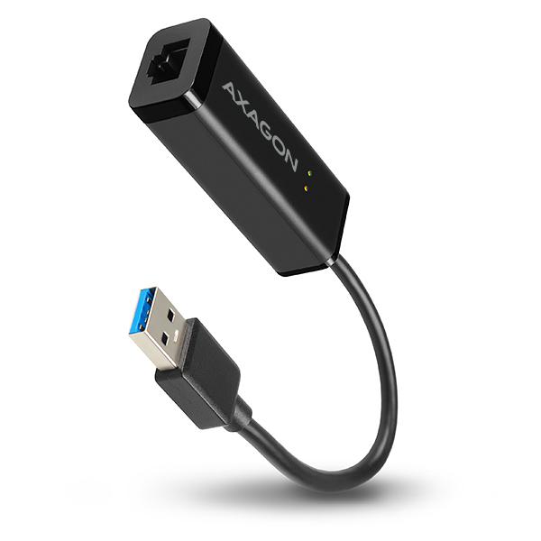 AXAGON ADE-SR, USB-A 3.2 Gen 1 - Gigabit Ethernet sieťová karta, auto inštal, čierna 