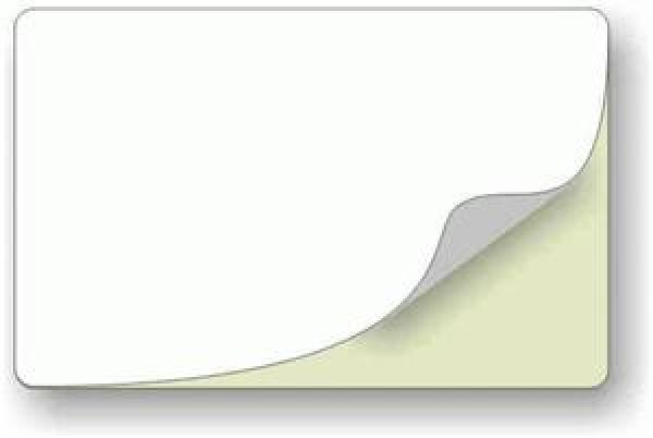 Bílé samolepící plastové karty - 500ks