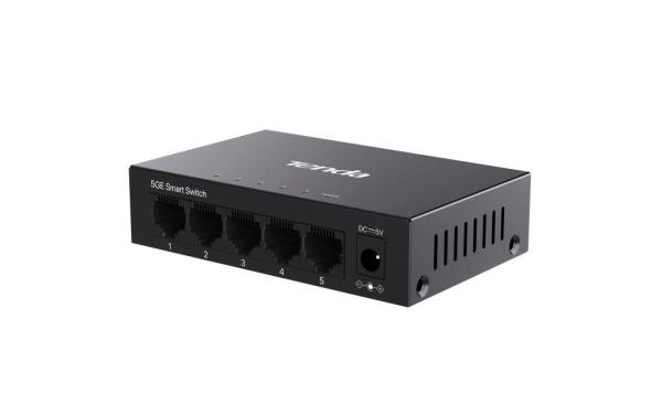 Tenda TEG2205D Websmart L2 cloud managed switch, 5x 10/ 100/ 1000 Mbps, Kov, Fanless - bez ventilátorov 