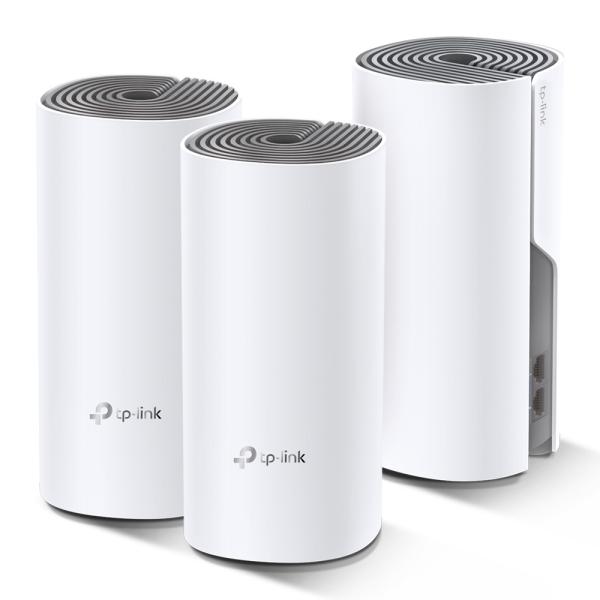 TP-Link AC1200 Whole-home Mesh WiFi System Deco E4(3-pack), 2x10/ 100 RJ45 