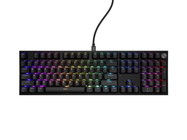 Herná mechanická klávesnica Genesis THOR 404/ RGB/ Outemu Peach Silent/ Drôtové USB-A/ US layout/ Čierna 