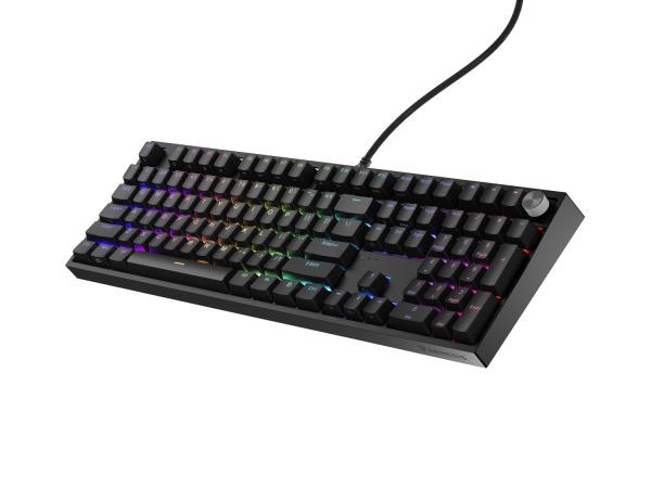 Herná mechanická klávesnica Genesis THOR 404/ RGB/ Outemu Peach Silent/ Drôtové USB-A/ US layout/ Čierna 