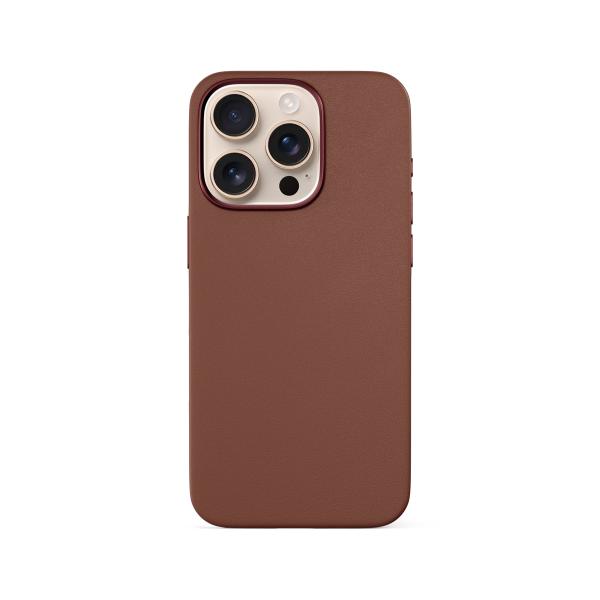 Epico Mag+ kožený kryt iPhone 16 Pro - hnedá 
