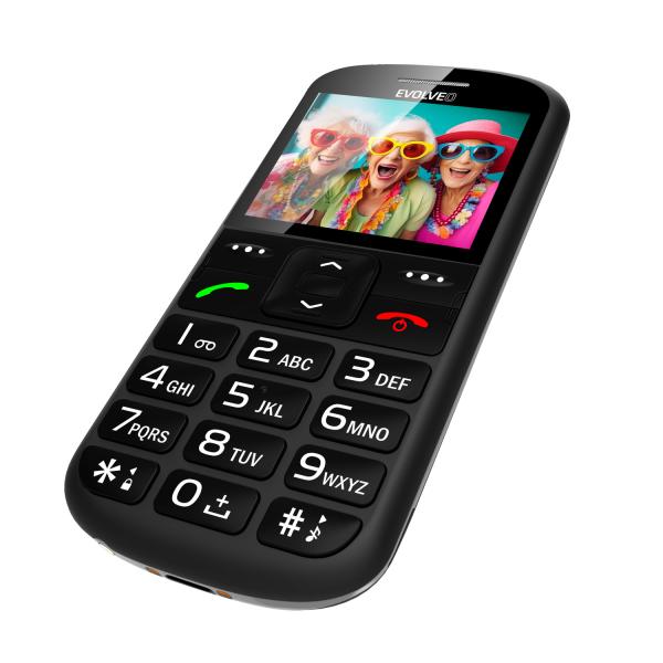 EVOLVEO EasyPhone XS, mobilný telefón pre seniorov, čierny 